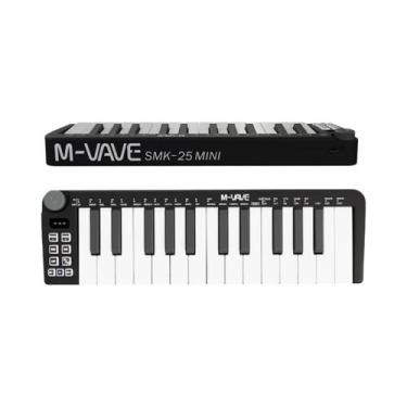Imagem de Controlador MIDI Sem Fio USB M-VAVE SMK-25 pro Com 25 Teclas, 8 Pads, 