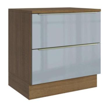 Imagem de Balcão De Cozinha 80 Cm 2 Gavetas Rustic/cinza Lux Madesa Rustic/cinza