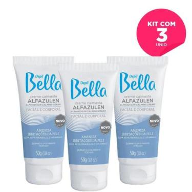 Imagem de Kit com 3 Creme Calmante Alfazulen Deo Depil Bella 50g