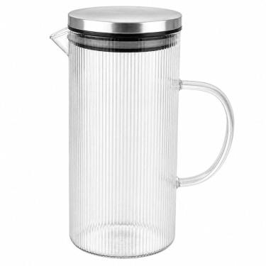 Imagem de Jarra para Mesa Posta de Vidro Marine com Tampa Hermetica Inox 1,4L