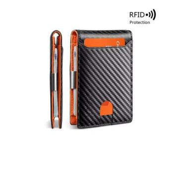Imagem de Carteira Minimalista Porta Cartão Cnh Dinheiro Fibra Carbono - Utimix