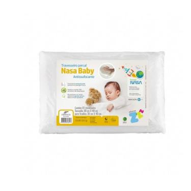 Imagem de Travesseiro de Bebê Nasa Baby Fibrasca 40x30 cm Viscoelástico com Orif