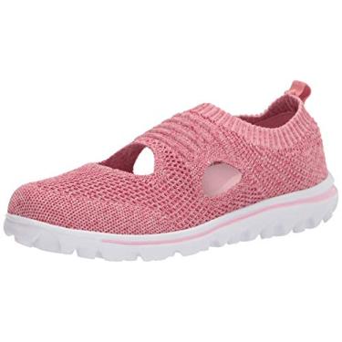 Imagem de Propét Sapato feminino Travelactiv Avid sem cadarço, Rosa/vermelho, 8 Narrow