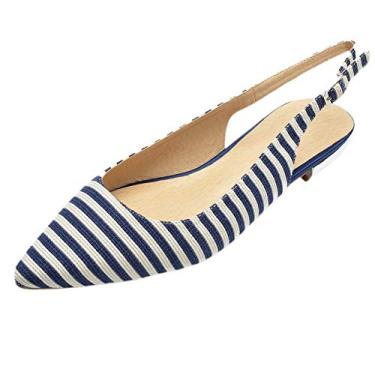 Imagem de A shoe store Sandálias rasteiras femininas sem salto salto alto conforto bico fino, Prata, 10.5