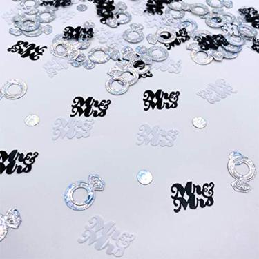 Imagem de Wedding Party Table Confetti- 1.5 OZ | Mr and Mrs Diamond Ring Confetti for Wedding Shower Engagement Party Decorations I Wedding Cake Table Decor Supplies
