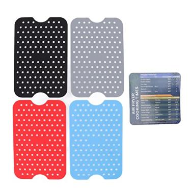 Imagem de 4 peças de forros de fritadeira de ar reutilizável com folha de proteção magnética,Forros de fritadeira de ar duplo, antiaderente, acessório de fritadeira a ar de reposição de papel pergaminho - 13 x 20 cm