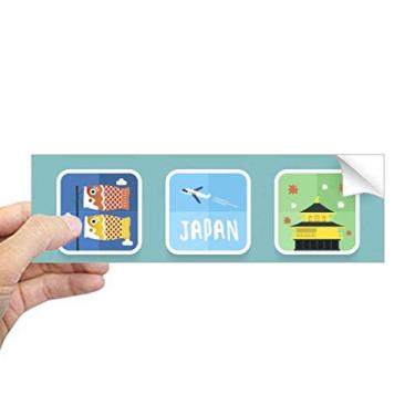 Imagem de DIYthinker Adesivo retangular de viagem, cultura japonesa, local para notebook, janela