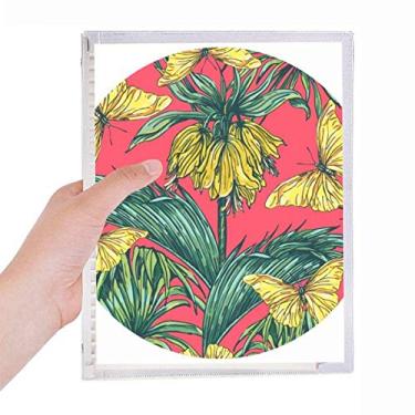 Imagem de Caderno de folhas de flores com borboletas, folhas soltas e diários recarregáveis