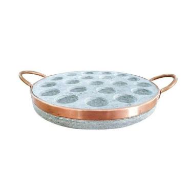 Imagem de Pedra para Queijo Provolera Pedra Sabão Alça de Cobre 23 Cm