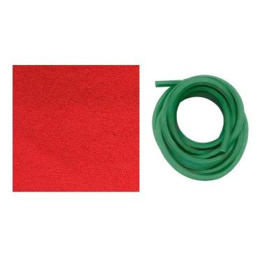 Imagem de Kit2,3 Pano Tecido Vermelho+ 6m Borracha L Mesasinuca Bilhar