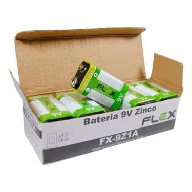 Imagem de Bateria 9V Flex Zinco Caixa Com 10 Fx-9Z1A