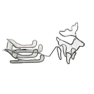 Imagem de Armação de Rena com Trenó Natalina Led à Prova d`água Jardim