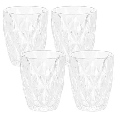 Imagem de Jogo de Copos de Vidro Diamond Transparente 270ml 4 peças - Lyor