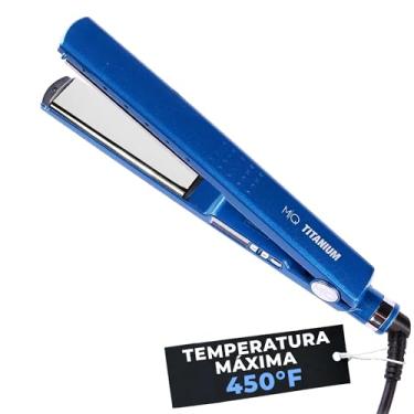 Imagem de Chapinha Profissional Titanium 450°F - Prancha Bivolt, Controle de Temperatura em 5 Níveis - Cabo Giratório de 2,5 Metros, Apenas 3 Passadas, Placas Ultra Lisas de Titanium 32mm - Azul