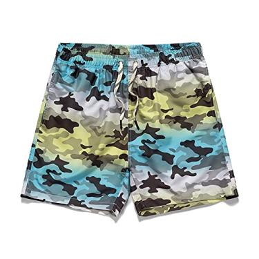 Imagem de Shorts de Praia Masculinos, Bolsos Cortados, Elásticos, Respiráveis, Secagem Rápida, Soltos, Casuais, Shorts de Natação Masculinos para Férias (L)