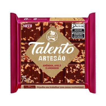 Imagem de Chocolate Garoto Talento Artesão Amêndoa, Avelã e Amendoim 75g