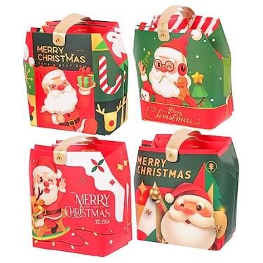 Imagem de ULTECHNOVO 8Pcs Caixas caixa de maçã portátil artigos para festa de natal caixas de guloseimas caixas de presente caixas de papel natal sacos de presente portáteis doce Mala Pele