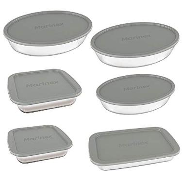 Imagem de Jogo de Assadeiras Marinex, 6 Peças, Com Tampa, Vidro