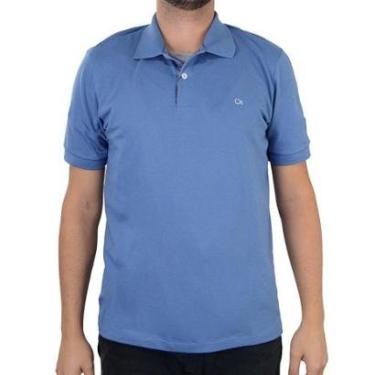 Imagem de Camisa Polo Masculina Ogochi Essencial Slim Azul - 007490-Masculino