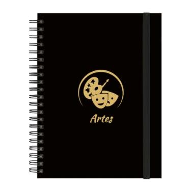 Imagem de Caderno Universitário Plus 10 Matérias Profissões Artes (Preto e Gold)