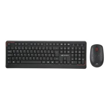 Imagem de Kit Teclado e Mouse sem Fio C3Tech K-W70BK - ABNT2 - 1600dpi - Receptor USB - Preto