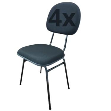 Imagem de HENVIFER, Kit 4 Cadeiras pretas confortáveis escritório, Sala, Quarto