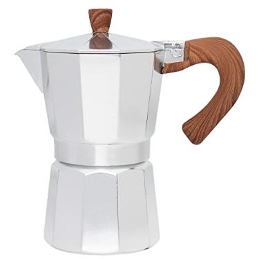 Imagem de Mimo Style Cafeteira Italiana Moka de Alumínio Com Alça de Bambu Para 6 Cafezinhos, Capacidade 300 ml, Express Coffee