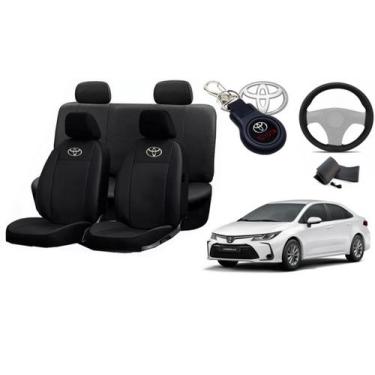 Imagem de Jogo Capas de Couro Toyota Corolla 2017 + Capa de Volante + Chaveiro T