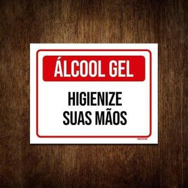 Imagem de Placa De Sinalização - Álcool Gel Higienize Suas Mãos 36X46 - Sinalizo