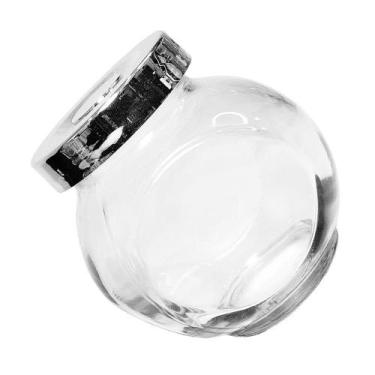 Imagem de Pote baleiro de vidro com tampa de plastico metalizado prata 180ml - 2