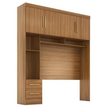 Imagem de Módulo Closet Smart Aéreo com Criado 2 Gavetas com Maleiro - Espresso 