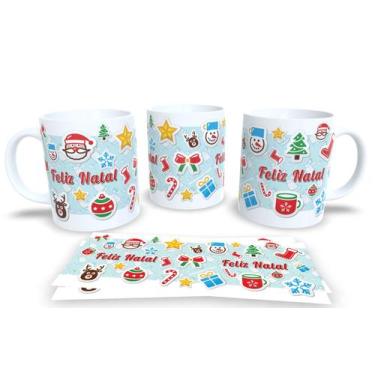 Imagem de Canecas de Porcelana Personalizadas Natal - Estampa Sublimada, Mod.10