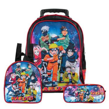 Imagem de Mochila Escolar Naruto Clássico Rodinha Kit Lancheira+Estojo - Toys 2U