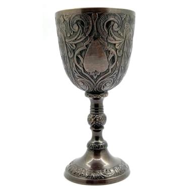 Imagem de Morcomart Cálice de cálice de latão autêntico - design vintage deslumbrante para casamentos, rituais e presentes