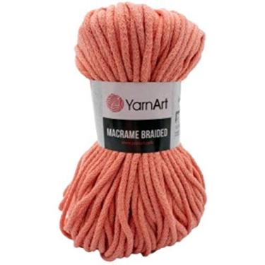 Imagem de YarnArt Macramê trançado 5 mm - YarnArt Macramê trançado pastel e cores vivas 5 mm conteúdo de algodão macio para projetar tapeçarias de parede, corredores de mesa, capas de almofada, tapetes e