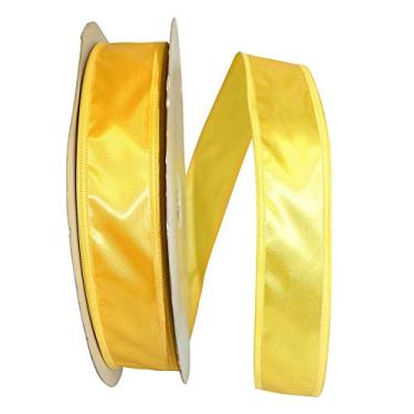 Imagem de Reliant Ribbon Fita de borda com fio Dyna Satin Ez, 3,8 cm x 91 m, amarela