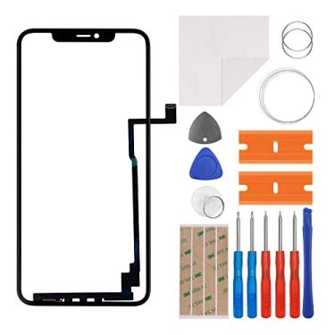 Imagem de E-yiiviil Substituição do digitalizador de lente de vidro frontal com conector compatível com iPhone 11 Pro Max 6,5 polegadas com ferramentas
