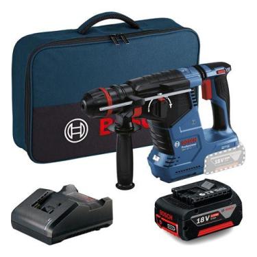 Imagem de Kit Martelete Rompedor Bosch Gbh 187 Li 18v Brushless Bateria 4a
