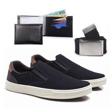 Imagem de Kit Sapatenis Slip on Masculinos Leve Confortável Moderno Dia Dia Com 