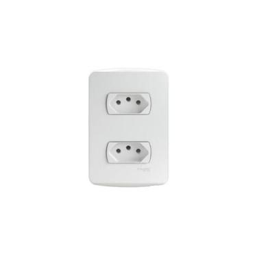 Imagem de Conjunto Montado Tomada Dupla 2P+T 10A 250V Pb S3B60440 Branco Miluz S