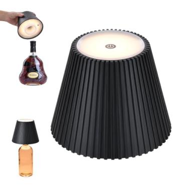 Imagem de WILIT Abajur sem fio para luzes de garrafa de licor, luminária de mesa sem fio de brilho de 3 níveis, decoração de mesa para sala de estar, lâmpada de vinho para mesa de cabeceira, presentes de