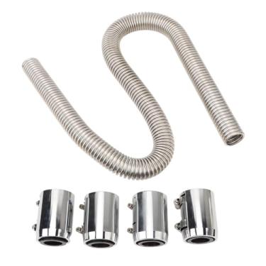 Imagem de Mangueira de Radiador Flexível, Conjunto de Mangueira de Dissipação de Calor de Aço Inoxidável Resistente Ao Calor Universal Com 4 Tampas, a Solução para o Seu de Resfriamento,