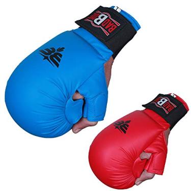 Imagem de Luvas de Karate Profissionais Twister Luvas de Karate com Elástico no Polegar/Fecho Fecho de Fecho de Fecho de Couro Artificial, Azul, X-Large