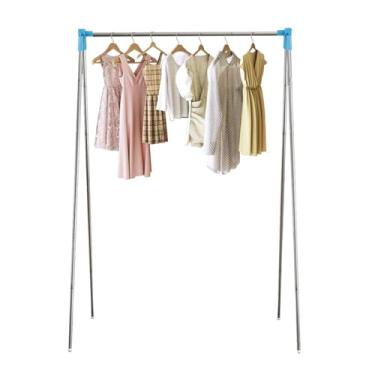 Imagem de Rack de Roupas de Viagem Portátil, Rack de Secagem de Roupas Dobrável Retrátil Compacto de Aço Inoxidável Rack de Secagem de Roupas Pequeno e Leve Com Bolsa de Armazenamento