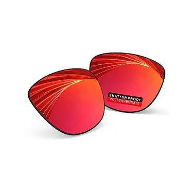 Imagem de iLikeo Lentes de reposição polarizadas de policarbonato PRO+ para óculos de sol Oakley Frogskins OO9013 - Vermelho fogo