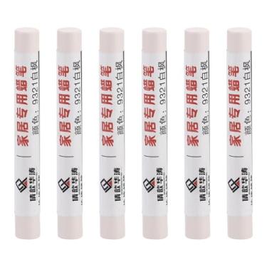 Imagem de PATIKIL Giz de cera para reparo de móveis, 6 peças de cera de madeira, gizes de cera de madeira para arranhões, piso de madeira, furos, mesas, bordo branco