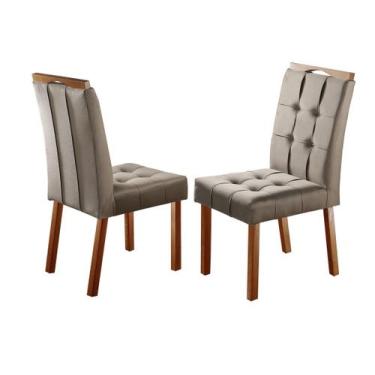 Imagem de Kit 02 Cadeiras Estofadas Capitonê de Mesa de Jantar, Sala, Cozinha e 