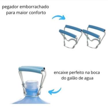 Imagem de Kit 4 Alça PVC Pegador Carregador Galão De Água 10 E 20 Litros Resiste