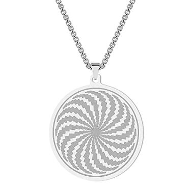 Imagem de Chereda Colar feminino The Illusion Of Amulet de aço inoxidável, joia mística, simples, hipnose, colar, presente, Aço inoxidável, Sem Pedra Preciosa