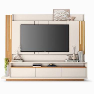 Imagem de Home Theater Decorativo Montane para TV até 75" com LED Off White/Cina